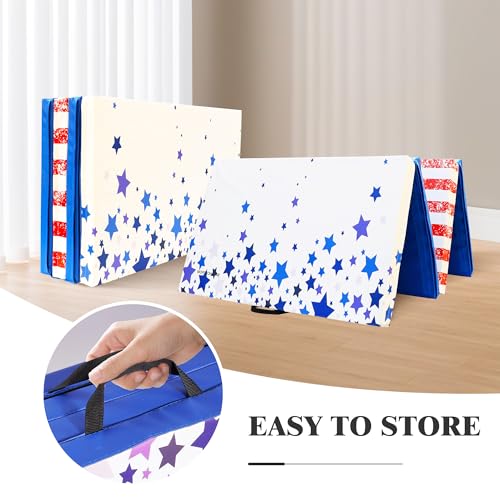 Folding Exercise Gymnastics Mat 4x10x3 Inch with Carrying Handles C40381