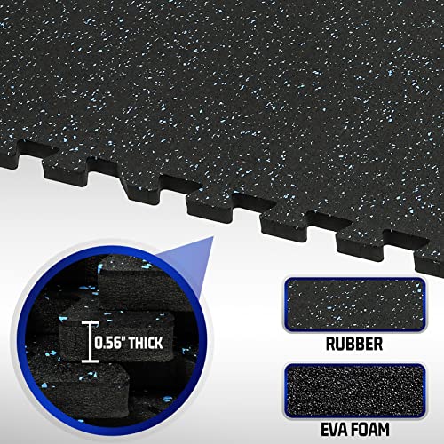24 Pcs Interlocking Rubber Top Exercise Mats for Home Gym B471556
