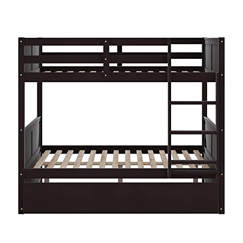 Twin Over Full Bunk Bed with Slide and Stairs for Kids I642