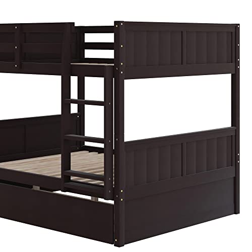 Twin Over Full Bunk Bed with Slide and Stairs for Kids I642