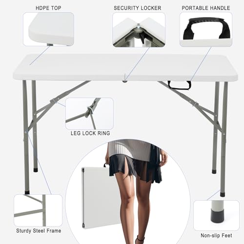Heavy Duty Portable Folding Table for Dining, Parties, and Camping Z981199