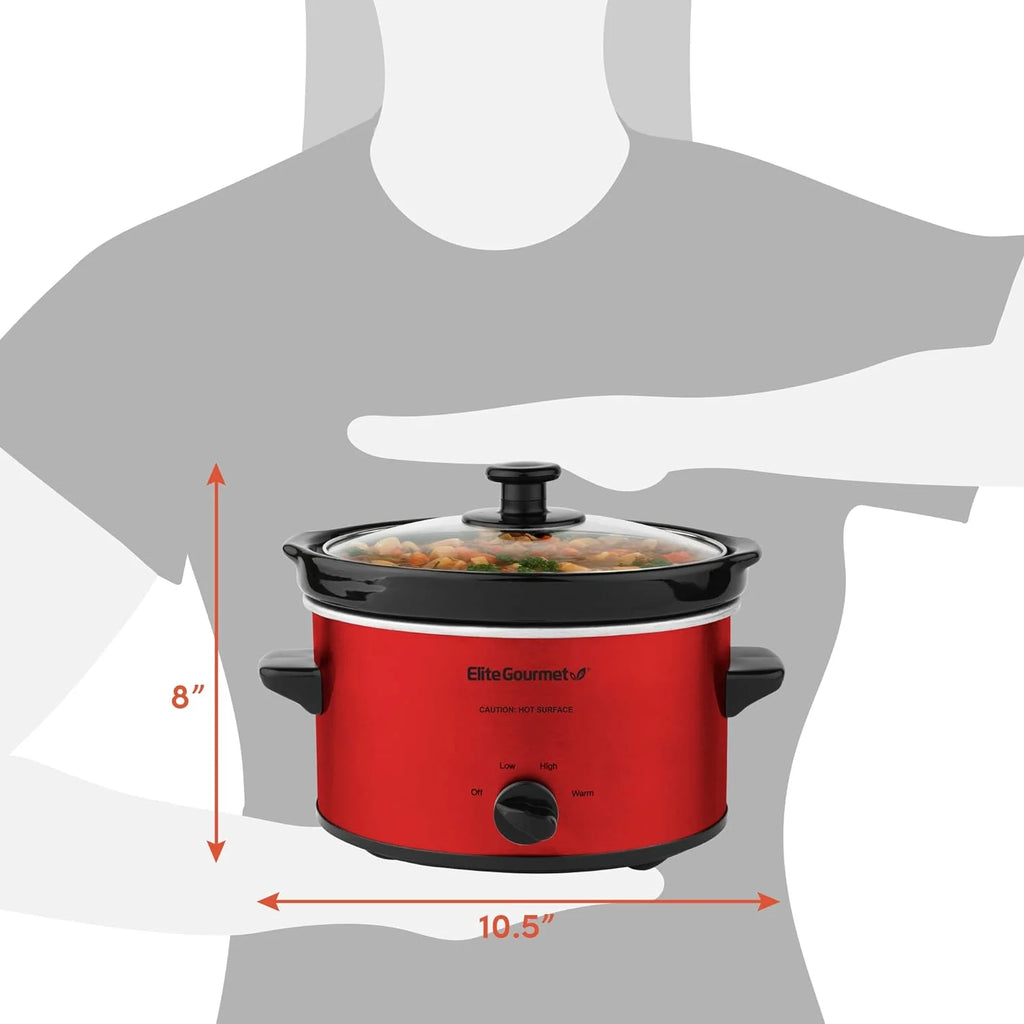 Electric Oval Slow Cooker with Adjustable Temperature, 2 Quart U92180