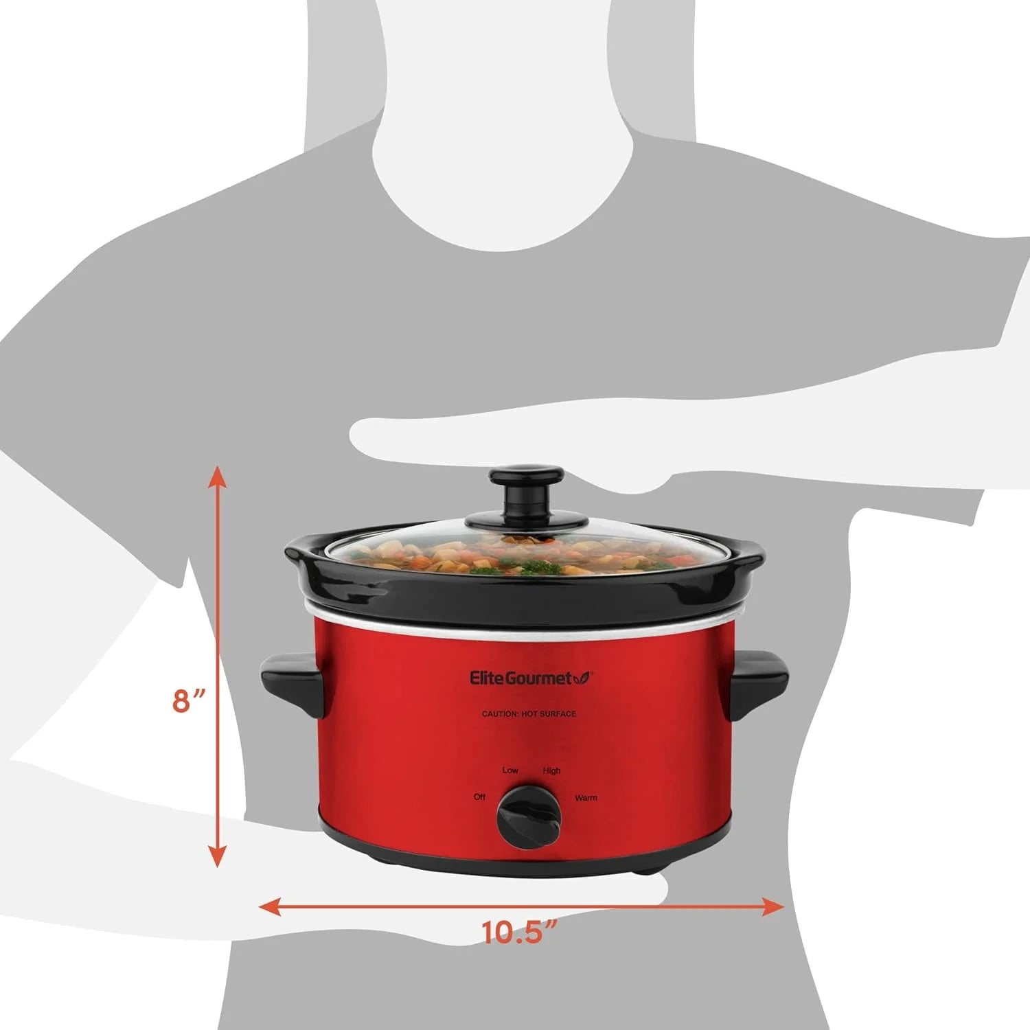 Electric Oval Slow Cooker with Adjustable Temperature, 2 Quart U92180
