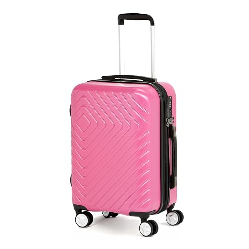Amazon Basics 21-inch Carry On Luggage, Suitcase With Wheels (8 Spinner Wheels), TSA Lock, Expandable Capacity, Interior Divider and Pocket For Dry and Damp Clothes, Navy Blue