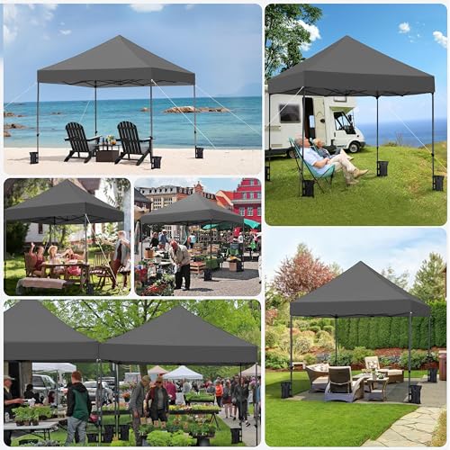 Heavy Duty Pop Up Canopy Tent 10x20 with Wheeled Carry Bag, White Q36763