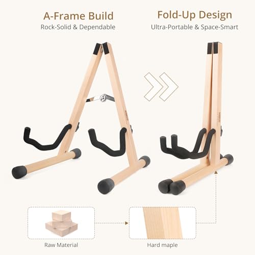 Wood Guitar Stand Foldable for Acoustic Electric Bass V5101