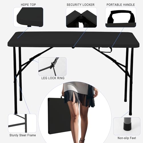 Heavy Duty Portable Folding Table for Dining, Parties, and Camping Z981199