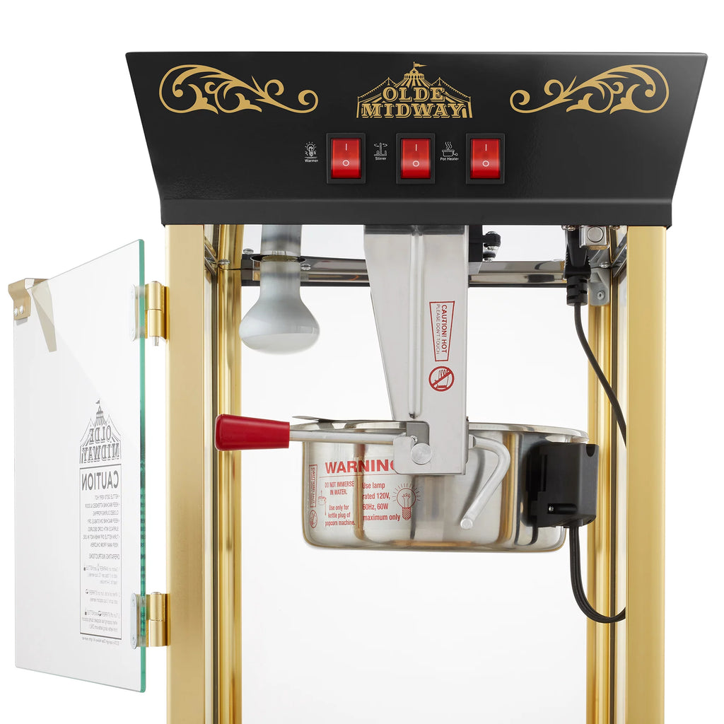 Movie Theater-Style Popcorn Machine with Cart and 8 oz Kettle, Black L2429