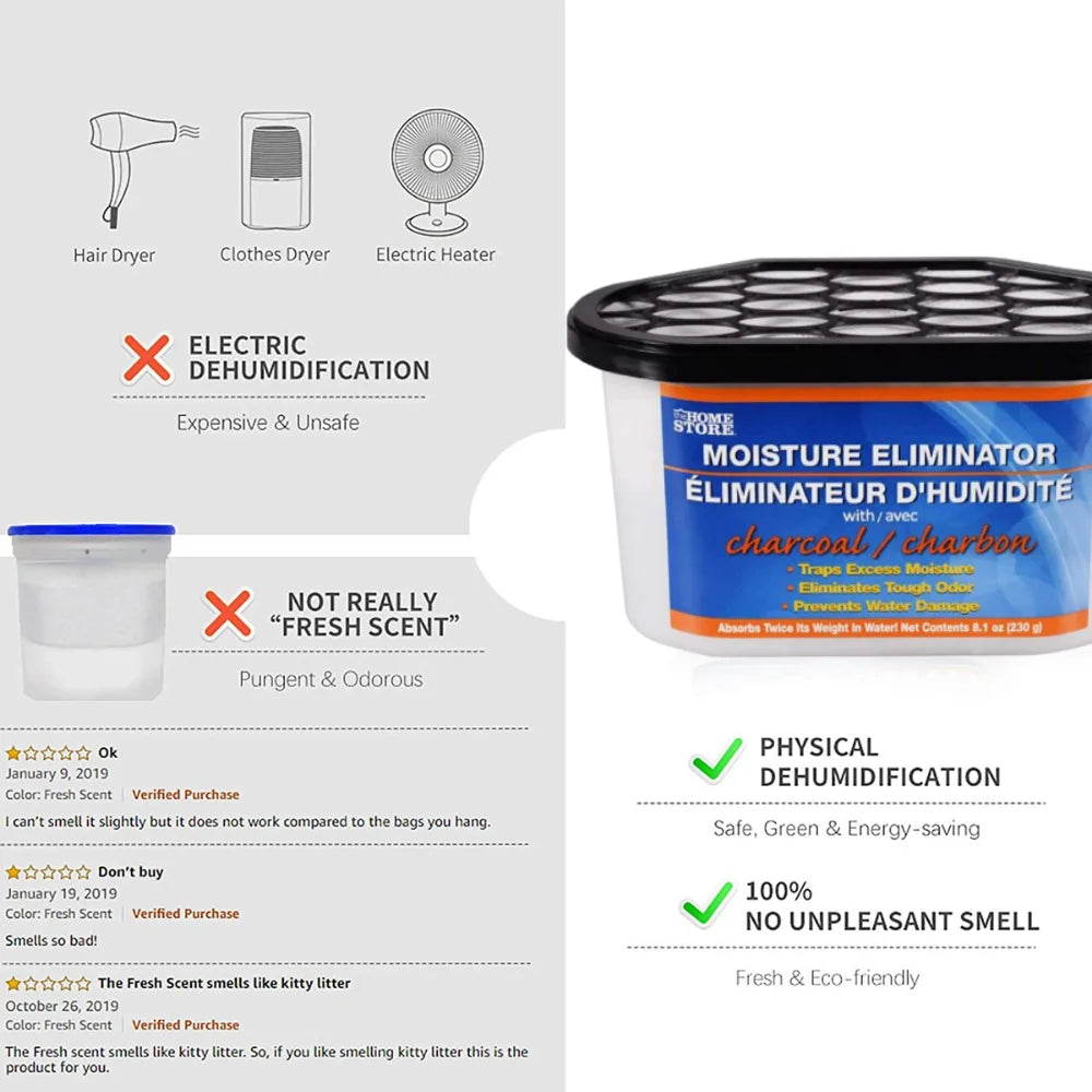 Charcoal Moisture Absorber Pellets, 3 Tubs W962