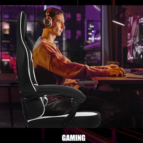 Ergonomic Leather Gaming Chair with Footrest and Lumbar Support B869