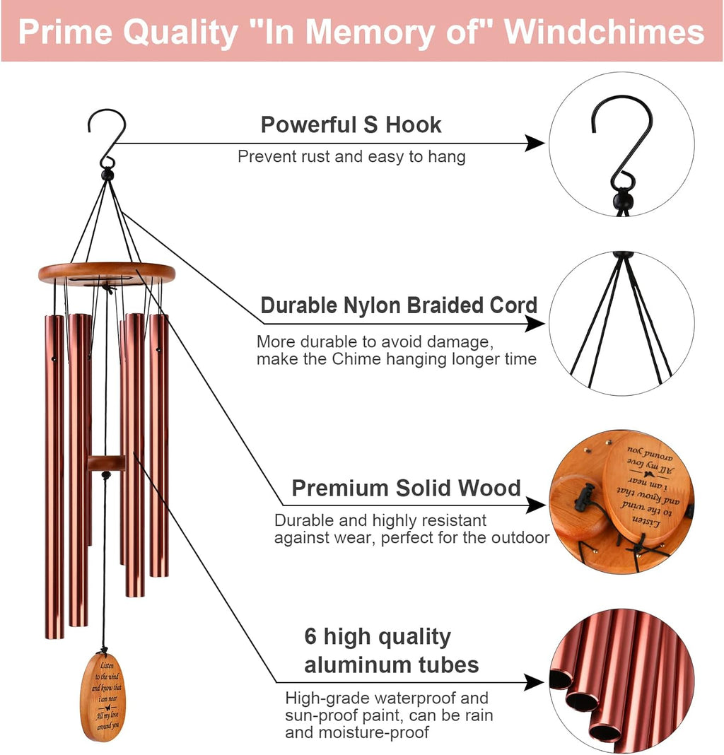 Sympathy Wind Chimes for Memorial and Remembrance R19430