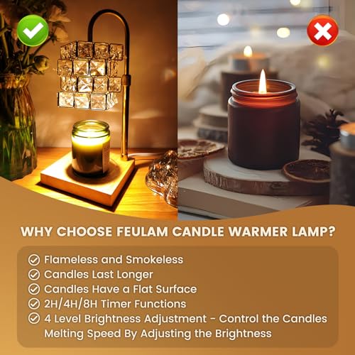 Candle Warmer Lamp with Timer, Adjustable Height, Dimmable W1712