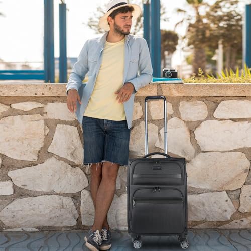 Softside Expandable Carry On Luggage with Spinner Wheels and TSA Lock B846