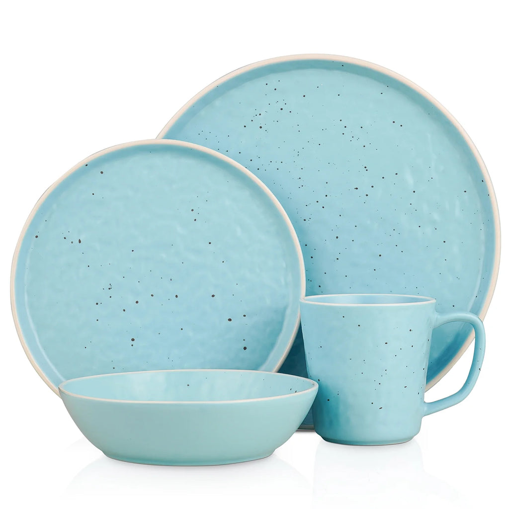 16-Piece Stoneware Dinnerware Set for 4, Multicolor J205