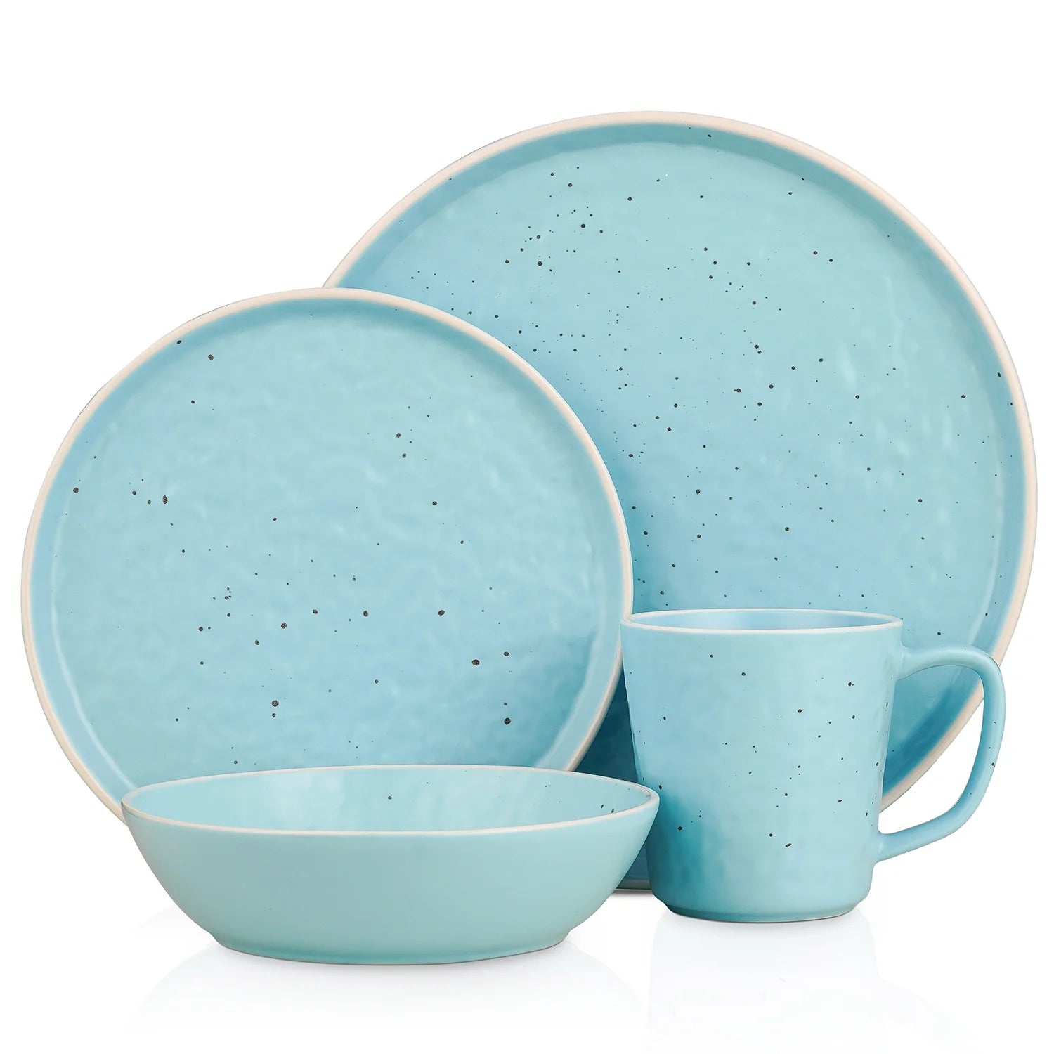 16-Piece Stoneware Dinnerware Set for 4, Multicolor J205