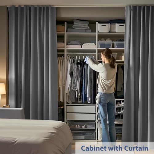 Room Divider Curtain Track Set, Blackout Panel, 8.3ft Wide A844312