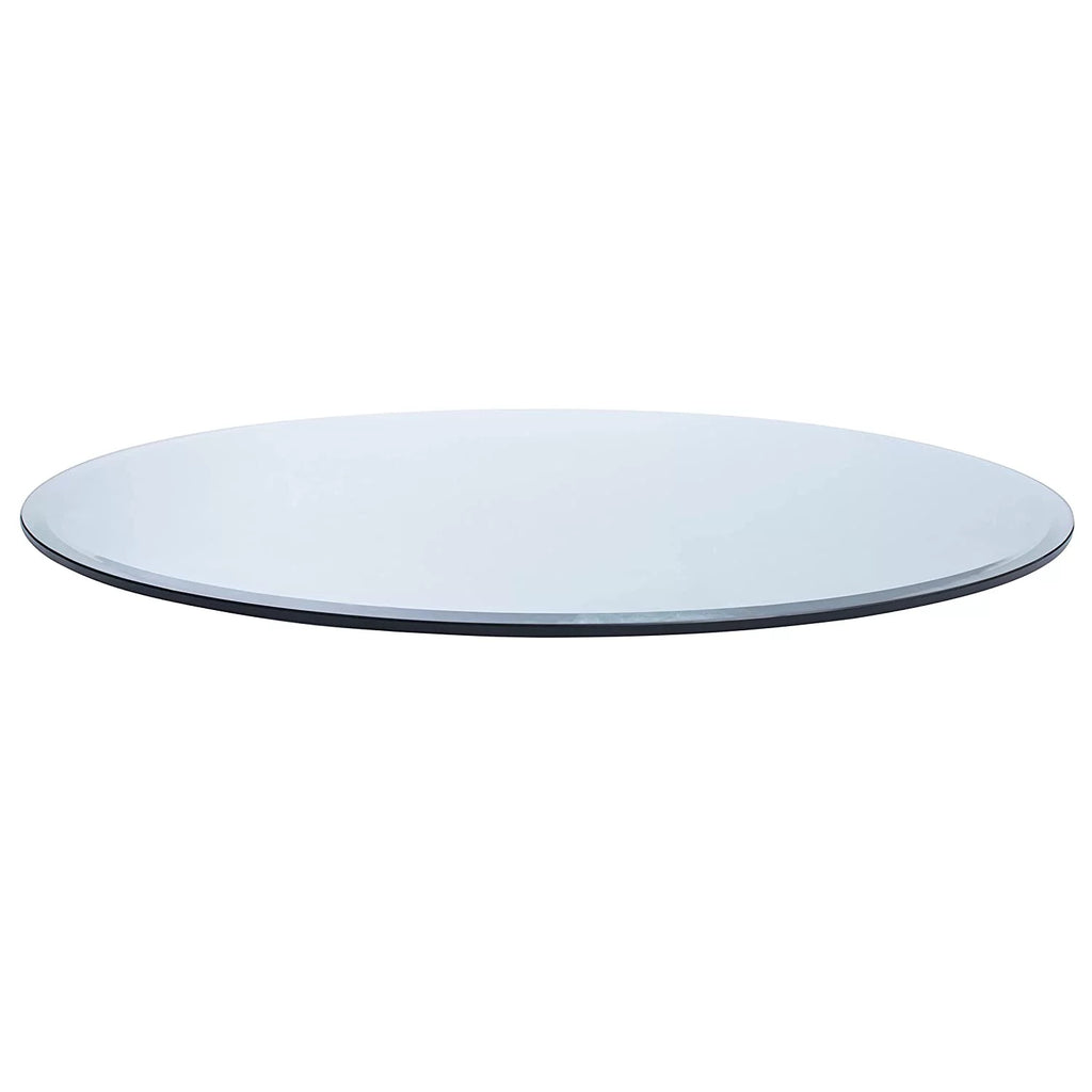 27" Round 1/4" Thick Tempered Clear Glass Table Top with Polished Edge K566
