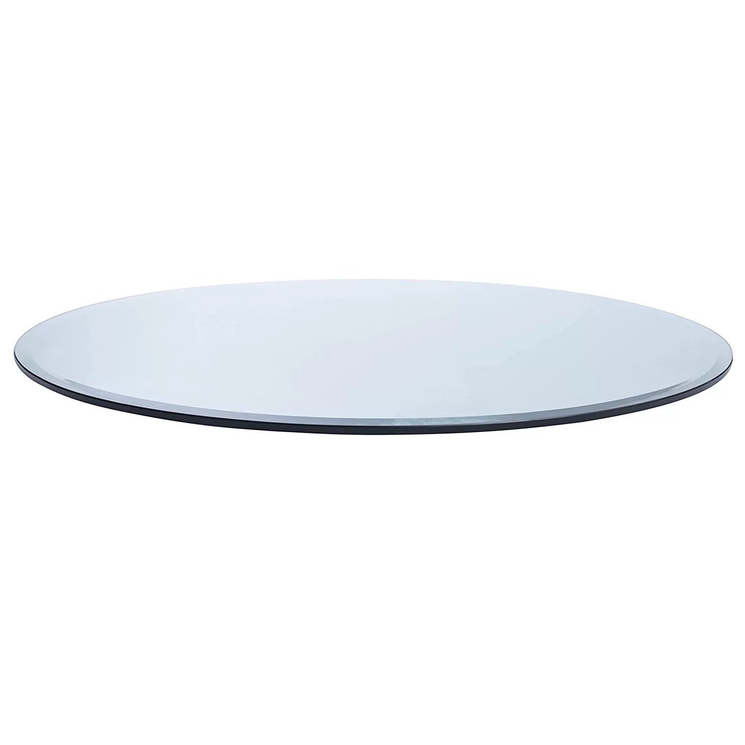 27" Round 1/4" Thick Tempered Clear Glass Table Top with Polished Edge K566