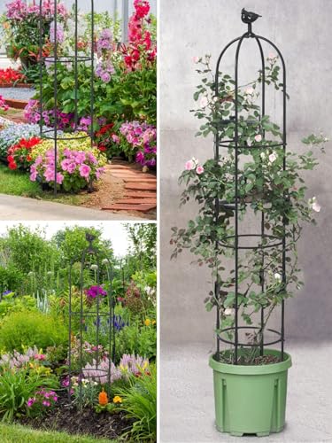 Garden Trellis for Climbing Plants, Rustproof Metal, White E4572