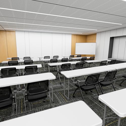 6 FT Narrow Folding Table, HDPE Top with Metal Frame for Parties, Seminars, Home Use I854236
