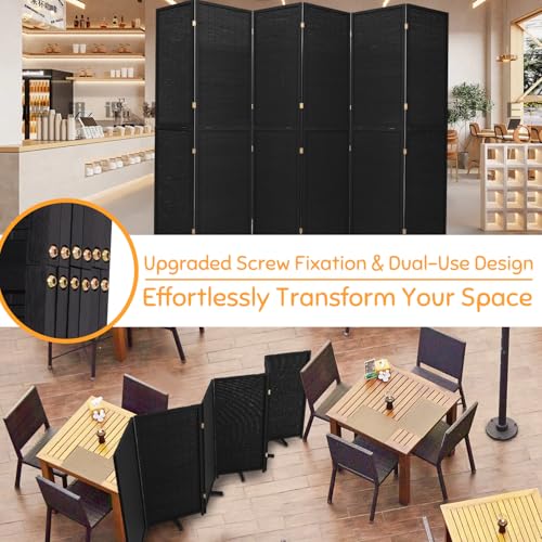 Bamboo Room Divider Folding Privacy Screen, 4 Panel, Beige N84000