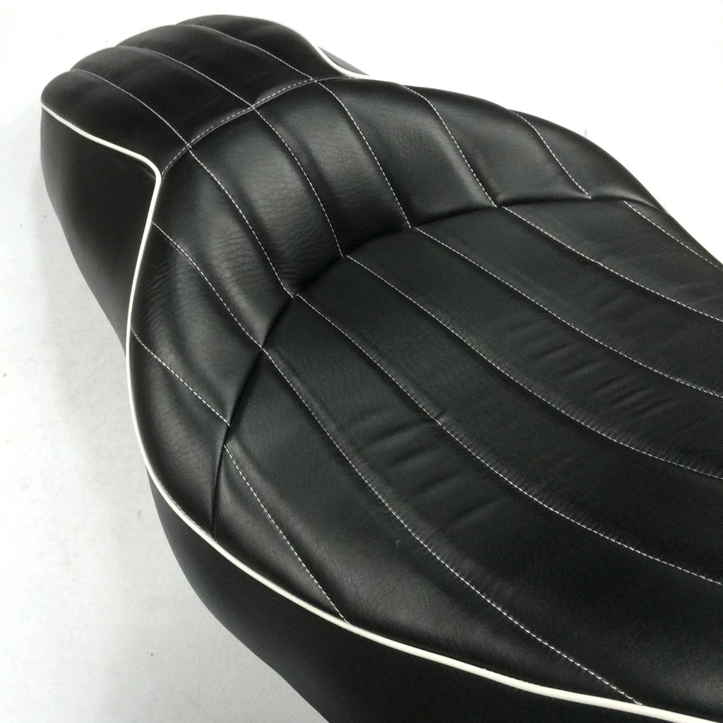 Motorcycle 2-up Leather Seat with Vertical Stripes Z3586