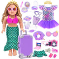 18 Inch Doll Travel Set with Suitcase, Dress, and Accessories B481