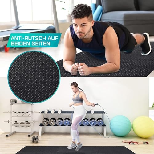 Puzzle Exercise Mat for Home Gym, EVA Interlocking Foam Floor Tiles with Border O344855