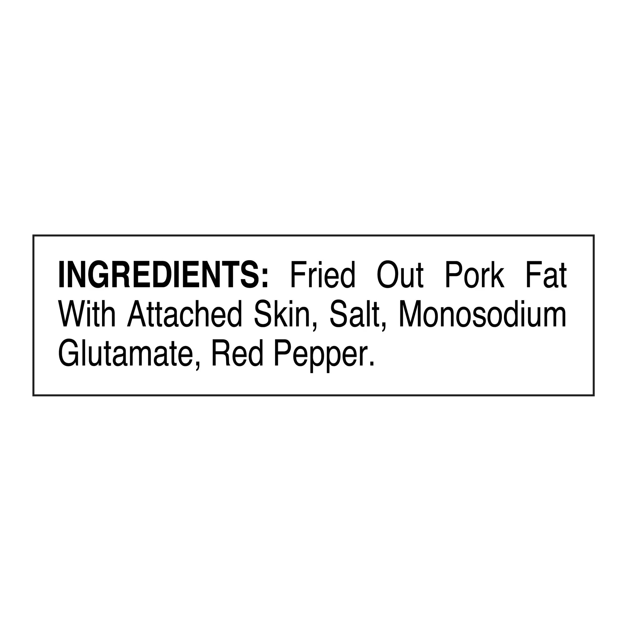 Fried Pork Cracklin Strips Mildly Seasoned with Red Pepper, 3.5 oz. Bags (3 Bags) Z11026