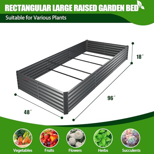 Galvanized Raised Garden Bed Oval Metal Planter Box for Vegetables Flowers U63502