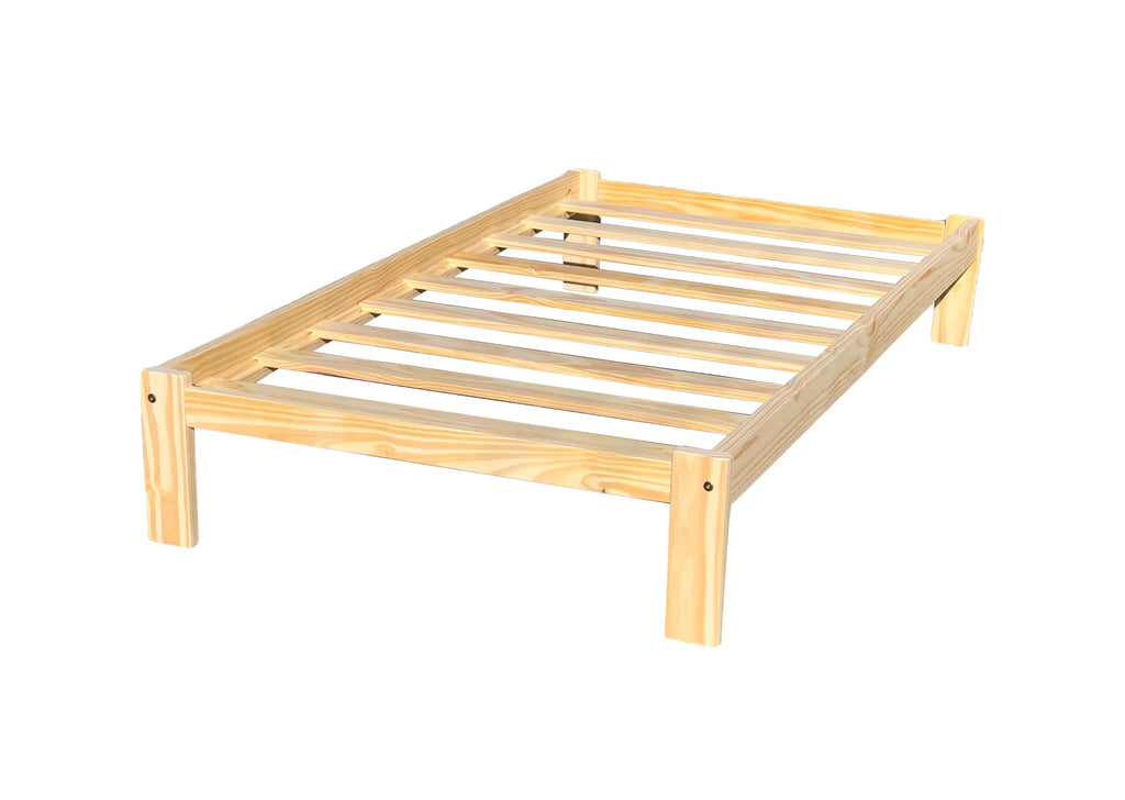 Twin Size Solid Pine Wood Platform Bed R403540