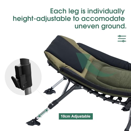 Folding Camping Cot with Mattress for Adults, Portable Outdoor Lounger A59312