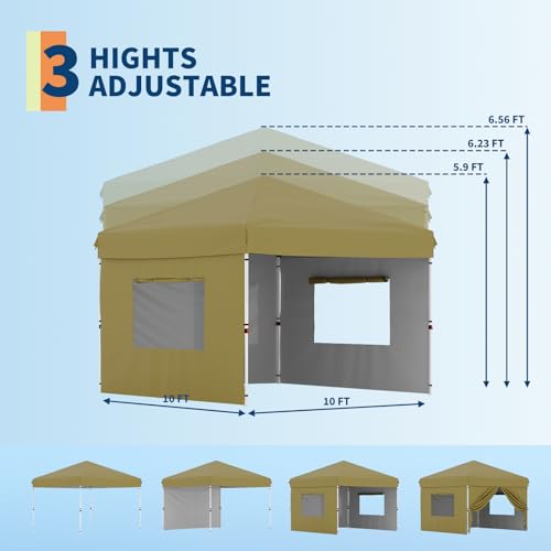 Pop Up Canopy Tent with Roller Bag, Adjustable Height U660