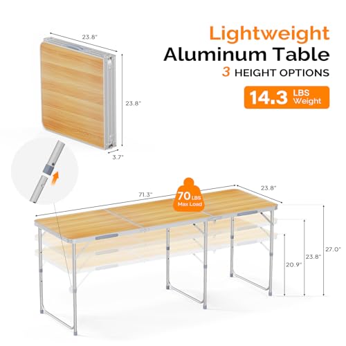 3ft Aluminum Folding Camping Table with Carrying Handle O3096