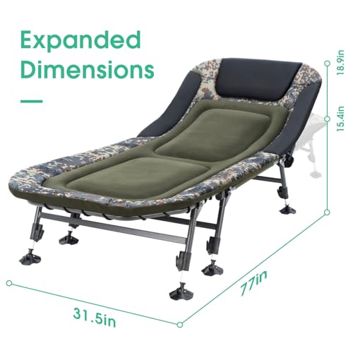 Camping Cot for Adults with Carry Bag, Heavy Duty Folding Bed with Padded Cushion D77188