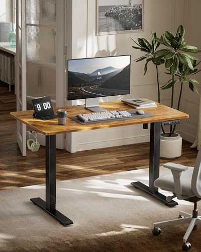 Electric Standing Desk with Drawers, Height Adjustable, Black C6615