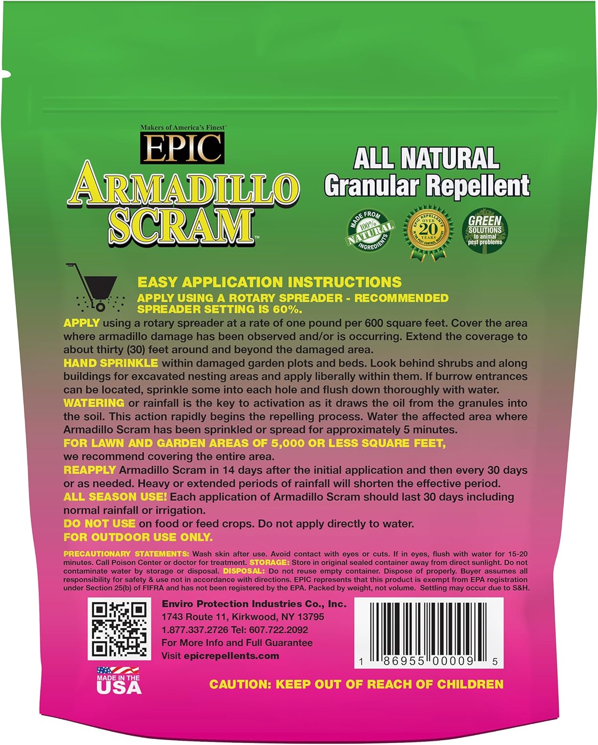 Armadillo Scram All Natural Granular Repellent, 96 oz G917470