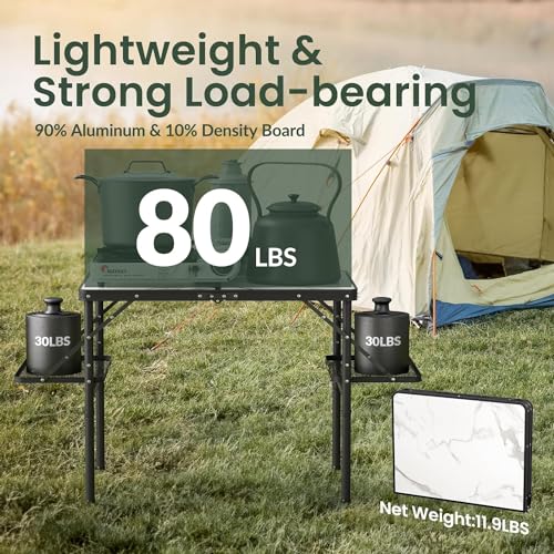 Folding Camping Table Small 2ft, Portable with Extra Space, Aluminum V581