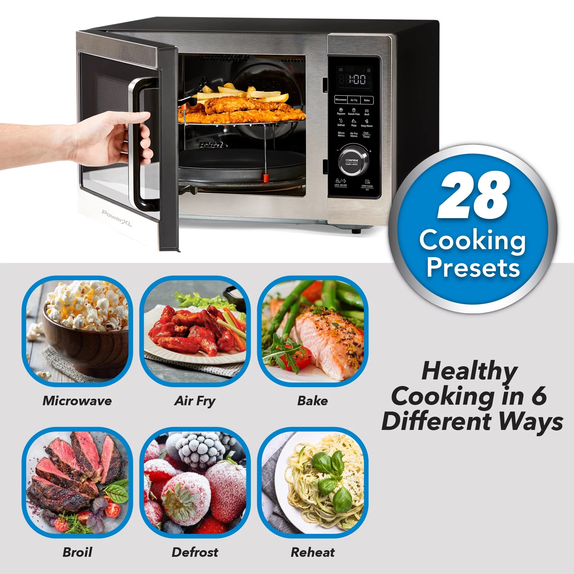 Microwave Air Fryer, Stainless Steel / Black, 1 cu. ft. L995363