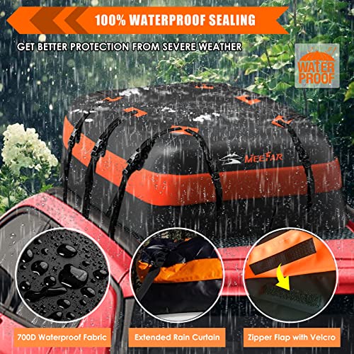 Car Roof Bag Waterproof 15 Cubic Feet for Cars with or without Rack H123285