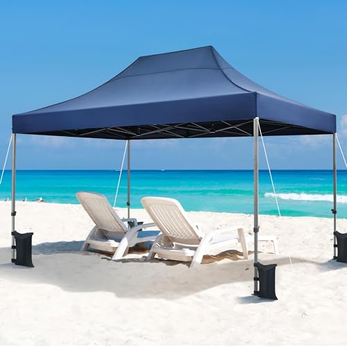 Heavy Duty Pop Up Canopy Tent 10x20 with Wheeled Carry Bag, White Q36763