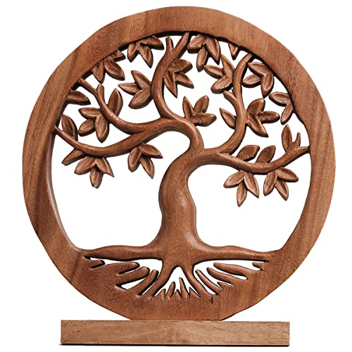 Handcrafted Solid Wood Tree of Life Sculpture for Home Decor G53072