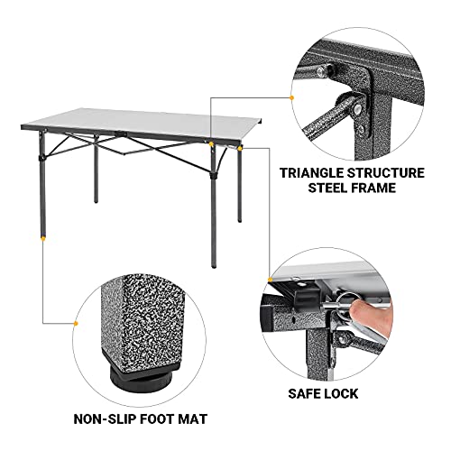 Folding Camping Table Aluminum Roll Up Portable Picnic Table Q486920