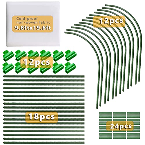 Greenhouse Hoops Grow Tunnel for Raised Garden Beds, DIY Plant Support Stakes E827754