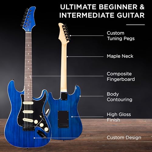 39in Full Size Beginner Electric Guitar Starter Kit with Case and Amp E13920