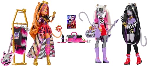 Monster High Dolls Three-Pack with Toralei Stripe, Meowlody and Purrsephone G6242