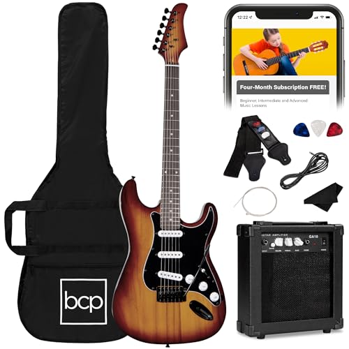 39in Full Size Beginner Electric Guitar Starter Kit with Case and Amp E13920