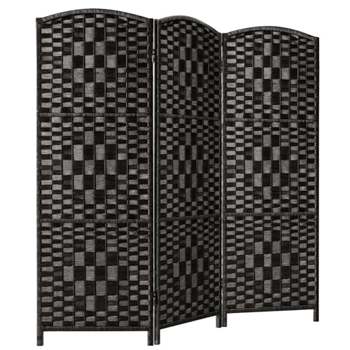 3 Panel Folding Room Divider, Dark Mocha Privacy Screen K453