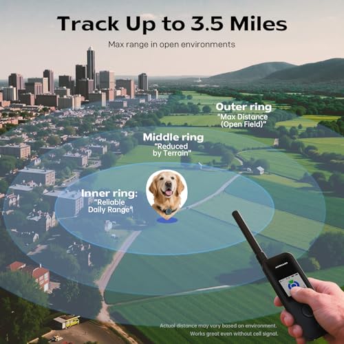 Outdoor GPS Dog Tracker for No-Signal Areas, Real-Time Pet Locator for Hiking and Camping W2444