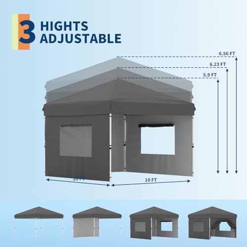 Pop Up Canopy Tent with Roller Bag, Adjustable Height U660